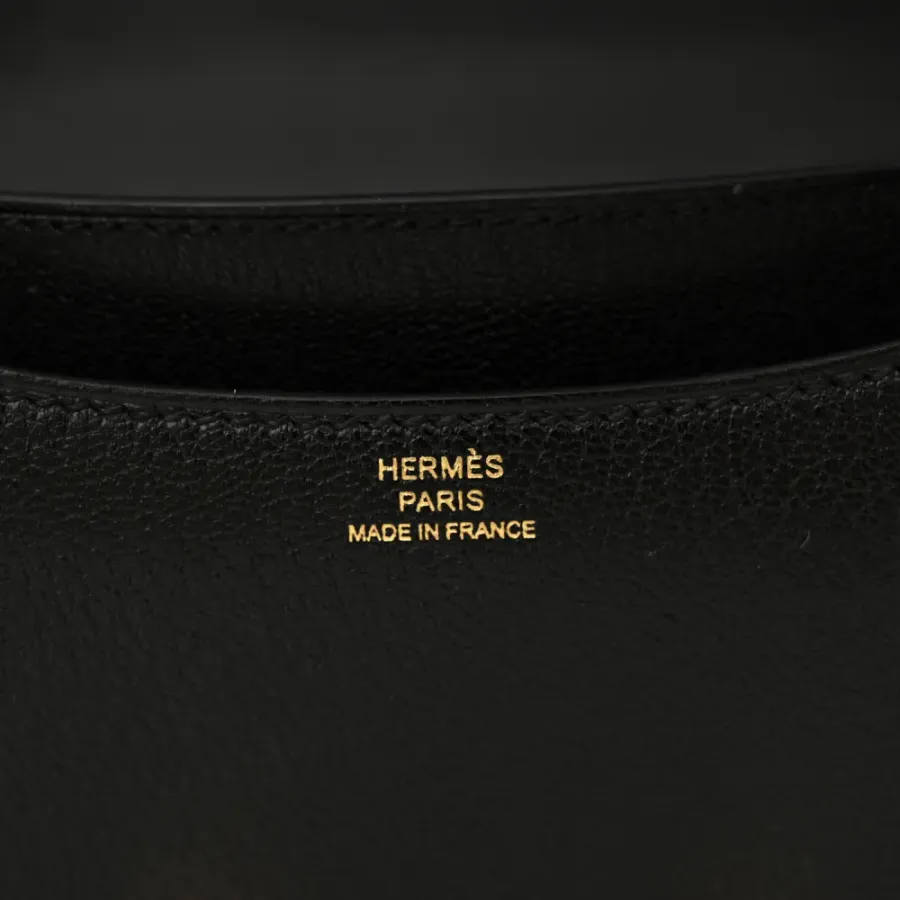 Hermès Constance 18 Black Chèvre Mysore Leather Rose Gold Hardware