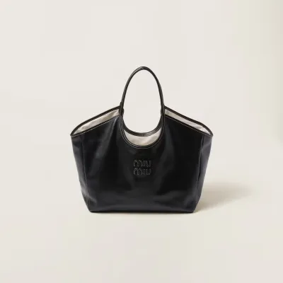 Miu Miu Calfskin Leather Black Shoulder Bags