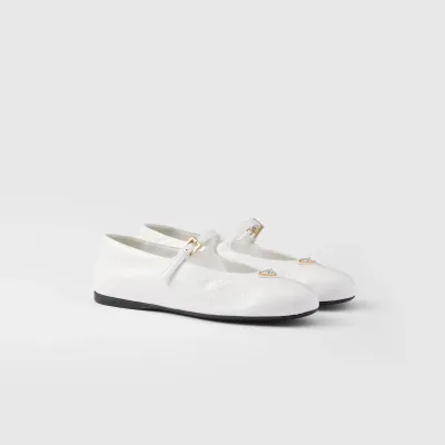 PRADA Naplak Flat Shoes white Ballet Shoes