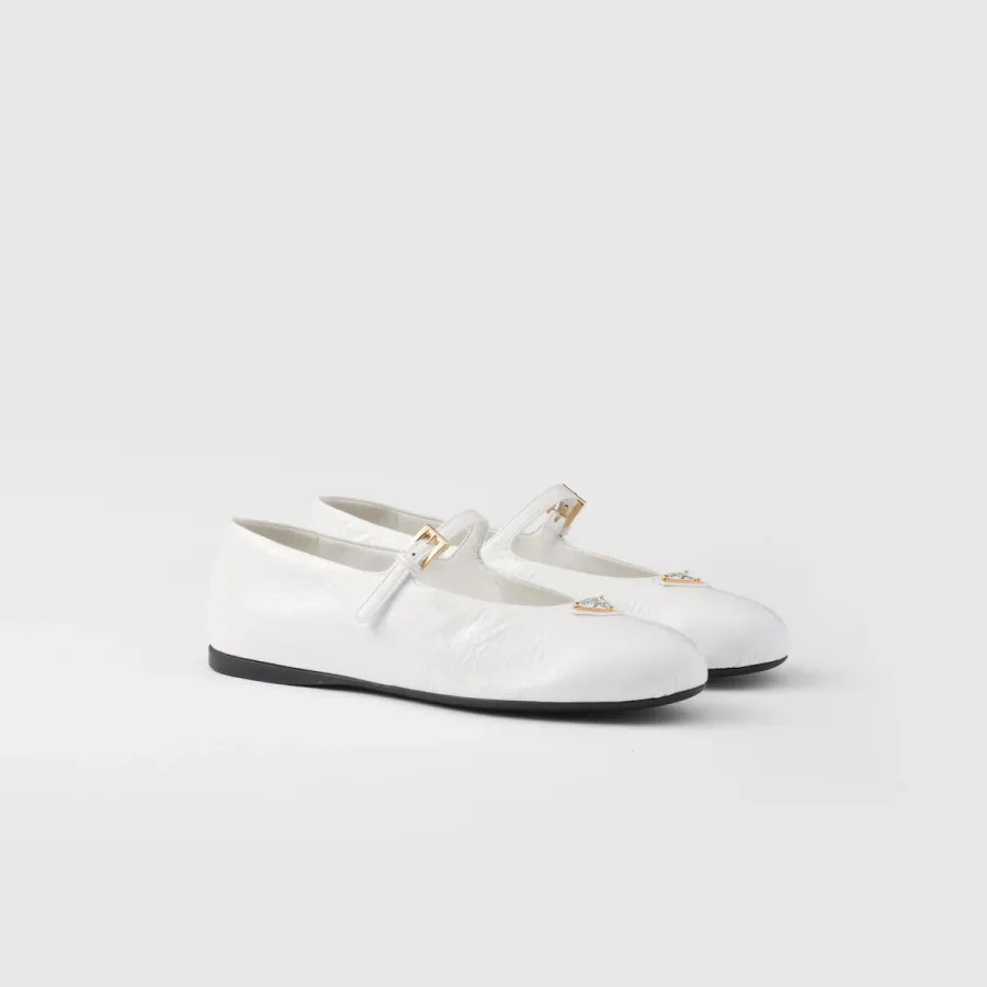 PRADA Naplak Flat Shoes white Ballet Shoes
