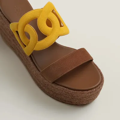HERMES Ithea Wedges and heels Slippers High-heeled slippers Yellow High Heels Sandal