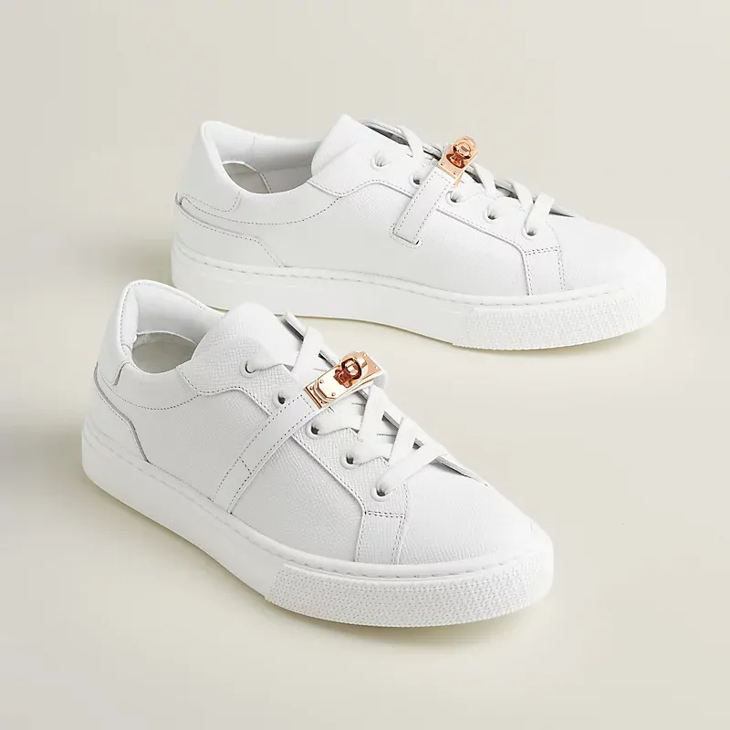 HERMES Day Sneakers White Sports Shoes