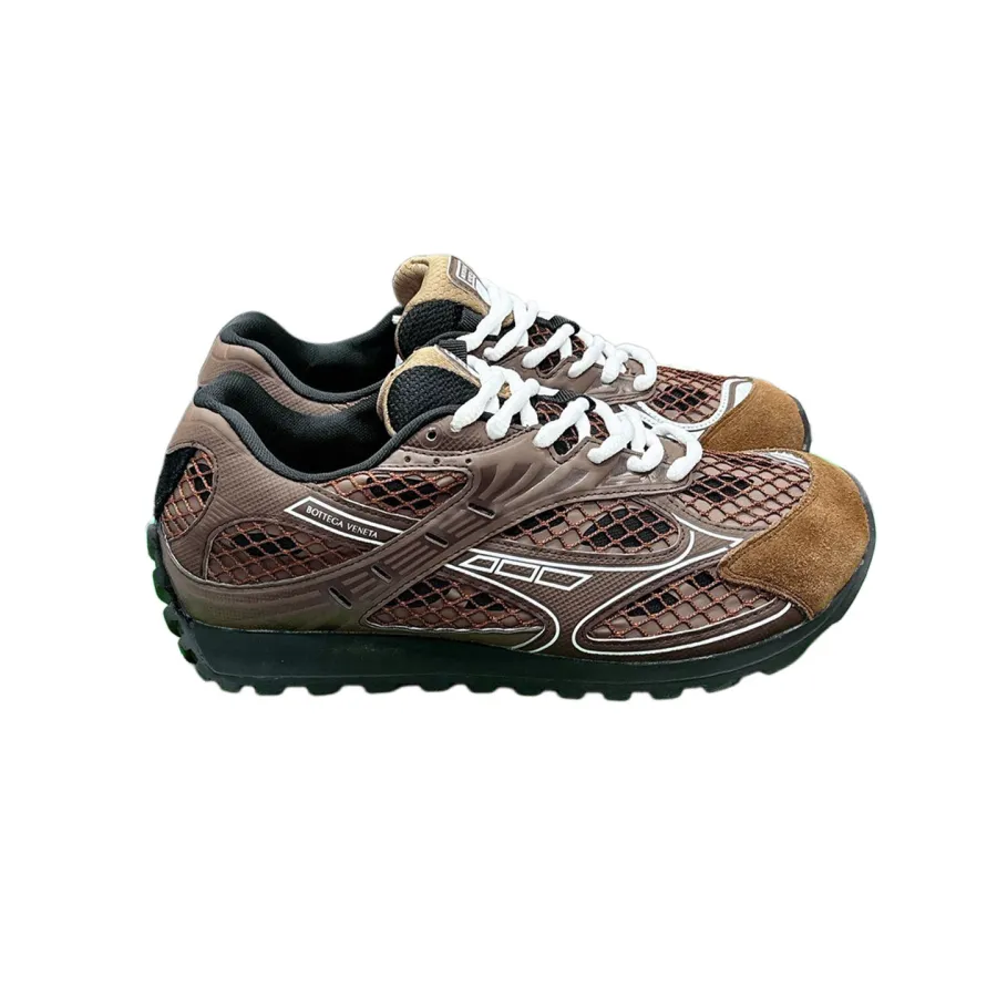 Bottega Veneta Orbit Sneakers In Brown Suede/Technical Fabric/Mesh Lace-Up Sneaker