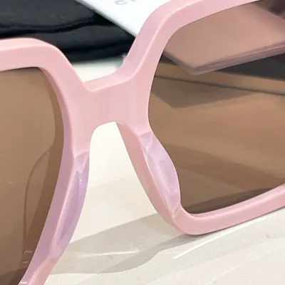 CHANEL square frame glasses pink brown color size 52口22-140