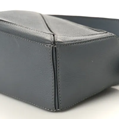 Loewe Puzzle Edge Bag Mini Gunmetal Soft Grained Calfskin Leather
