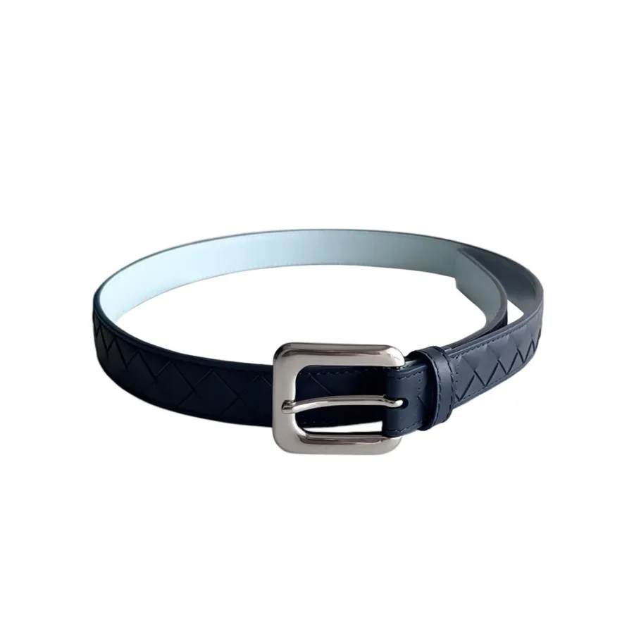 Bottega Veneta Women's Chain Link Belt In Blue/Black/Pink Calfskin With Gold/Silver Hardware 25mm