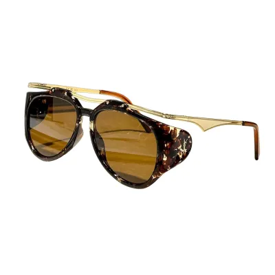 Saint Laurent aviator glasses ivory/black gold/leopard color Size 55口16-135
