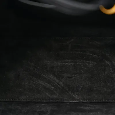 Celine Small Triomphe Cabas Drawstring Black Smooth Calfskin Leather Gold Hardware