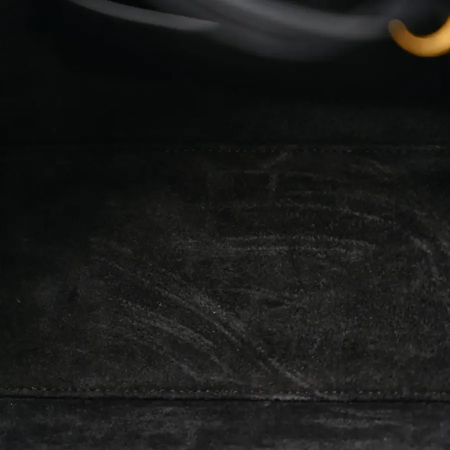 Celine Small Triomphe Cabas Drawstring Black Smooth Calfskin Leather Gold Hardware