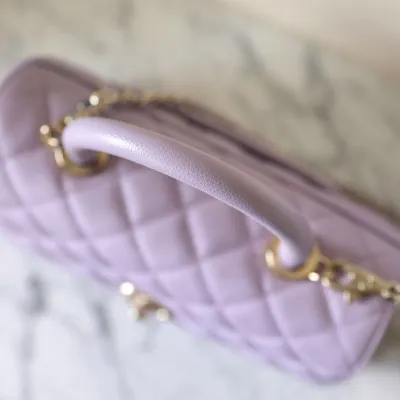 Chanel Coco Handle Black / Purple 24cm Top-Handle Bags Crossbody Bags