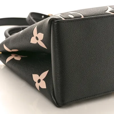 Louis Vuitton Petit Palais MM Black/Beige Giant Monogram Empreinte Leather Gold Hardware