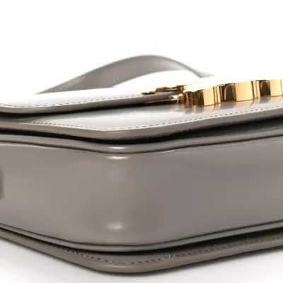 Celine Small Teen Triomphe Bag Pebble Shiny Calfskin Leather Gold Hardware