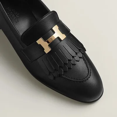 HERMES Royal Black Loafers