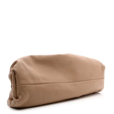 Bottega Veneta Oversized The Pouch Clutch Nude Smooth Butter Calf Leather