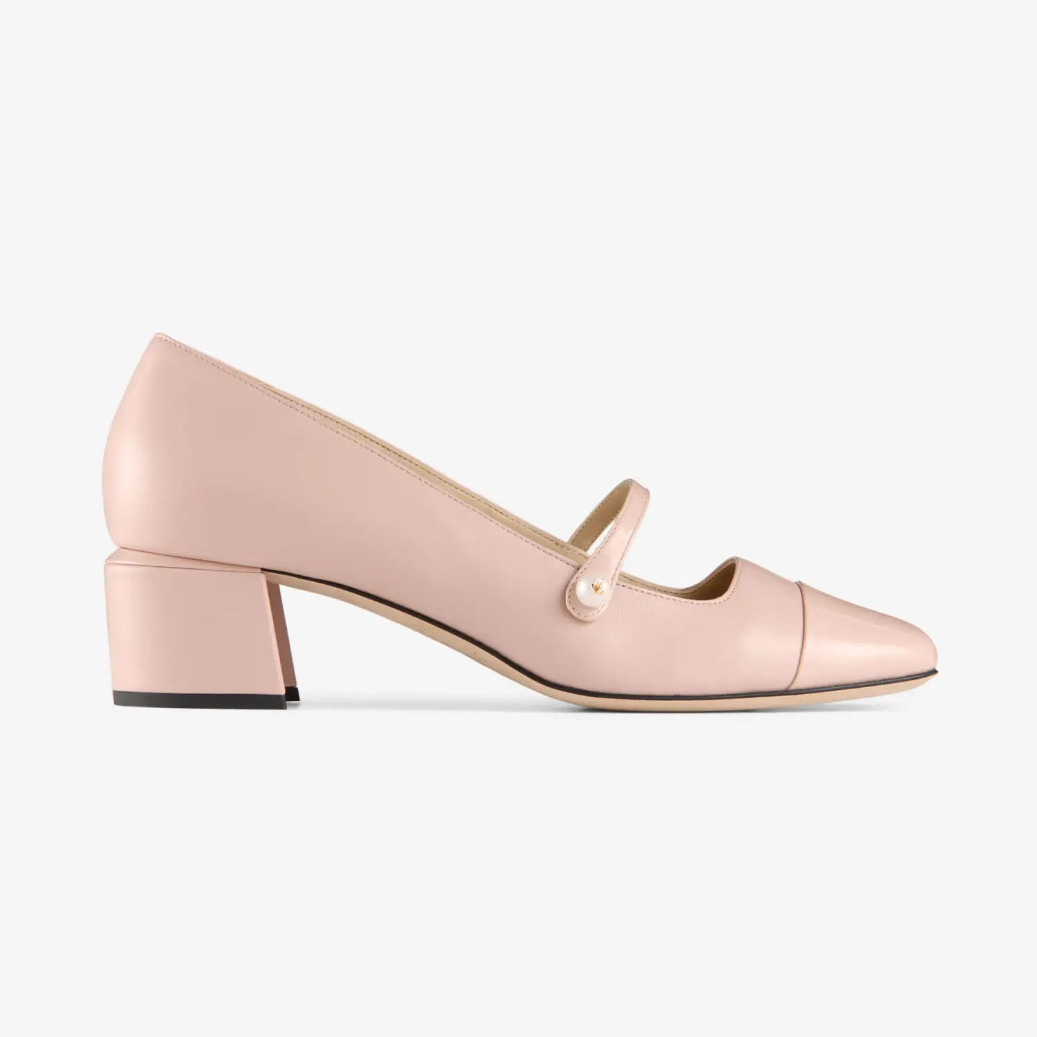 JIMMY CHOO Macarons salto em couro e couro verniz sapatos Mary Jane