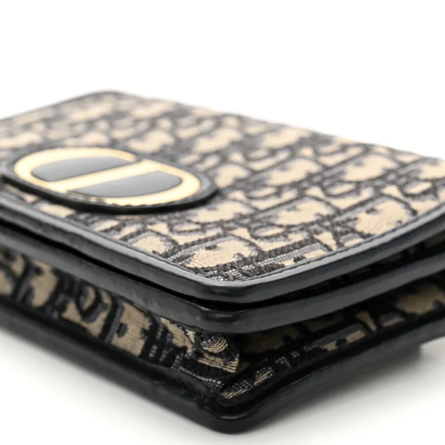 Dior Montaigne 30 2-in-1 Pouch Blue Dior Oblique Canvas Gold Hardware