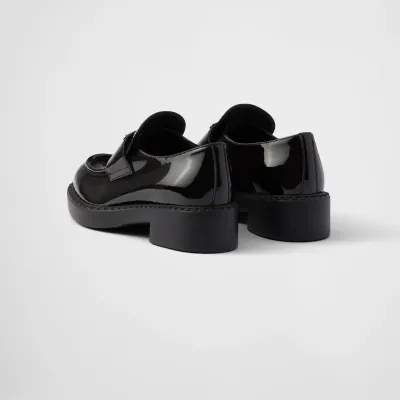 PRADA Black Chocolate patent leather loafers