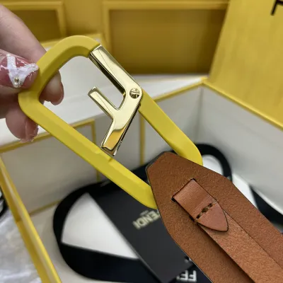 Fendi Women's irregular buckle Brown / Green / Black 30mm