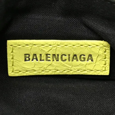 Balenciaga XS Le Cagole Shoulder Bag Lime Agneau Arena Leather Silver Hardware