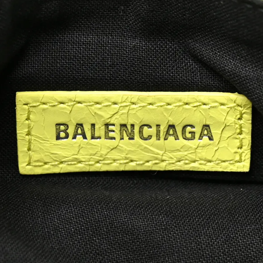 Balenciaga XS Le Cagole Shoulder Bag Lime Agneau Arena Leather Silver Hardware