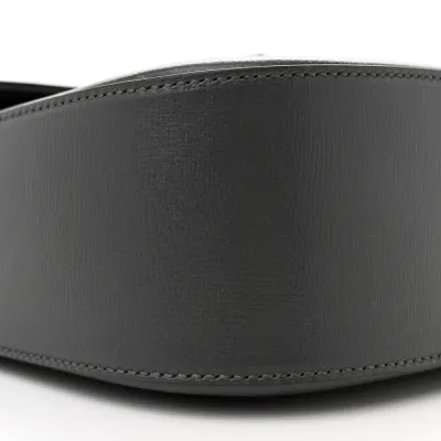 Gucci Small Web Horsebit 1955 Shoulder Bag Graphite Grey Azalea Calfskin Leather Gold Hardware