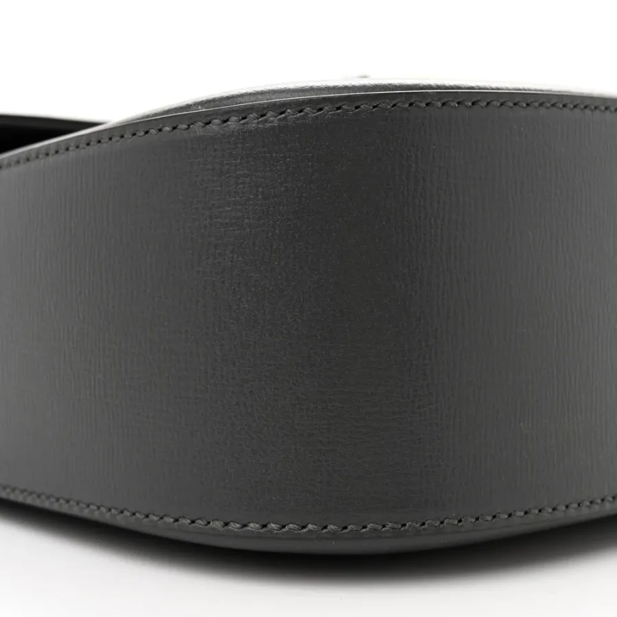 Gucci Small Web Horsebit 1955 Shoulder Bag Graphite Grey Azalea Calfskin Leather Gold Hardware