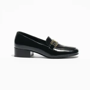 Chanel Black wrinkled sheepskin Loafers