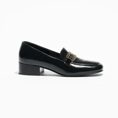 Chanel Black wrinkled sheepskin Loafers