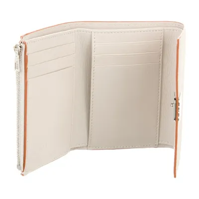 Loewe Small Compact Wallet Grey Calfskin Leather Silver Hardware