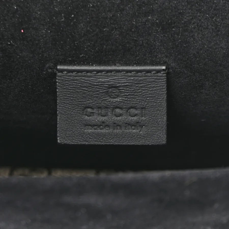 Gucci Mini Dionysus Shoulder Bag Black GG Supreme Monogram Canvas Aged Silver Hardware