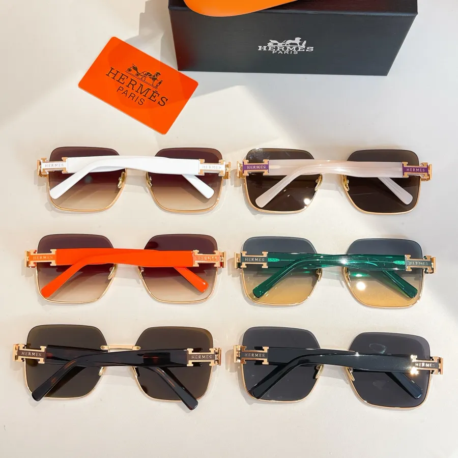Hermès square frame glasses orange/green/white/purple white/leopard/black color Size 59口18-145