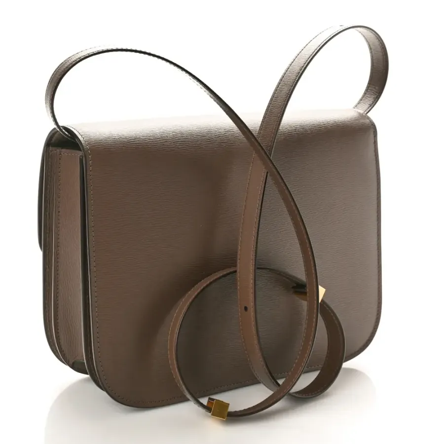 Celine Medium Classic Box Flap Bag Glazed Nut Liege Calfskin Leather Gold Hardware