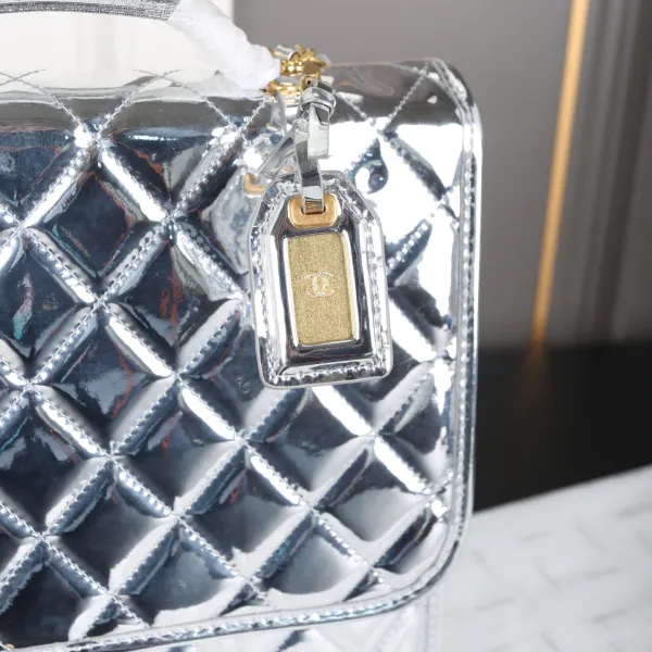 Chanel Silver / Gold / Black patent leather Backpacks - Image 5