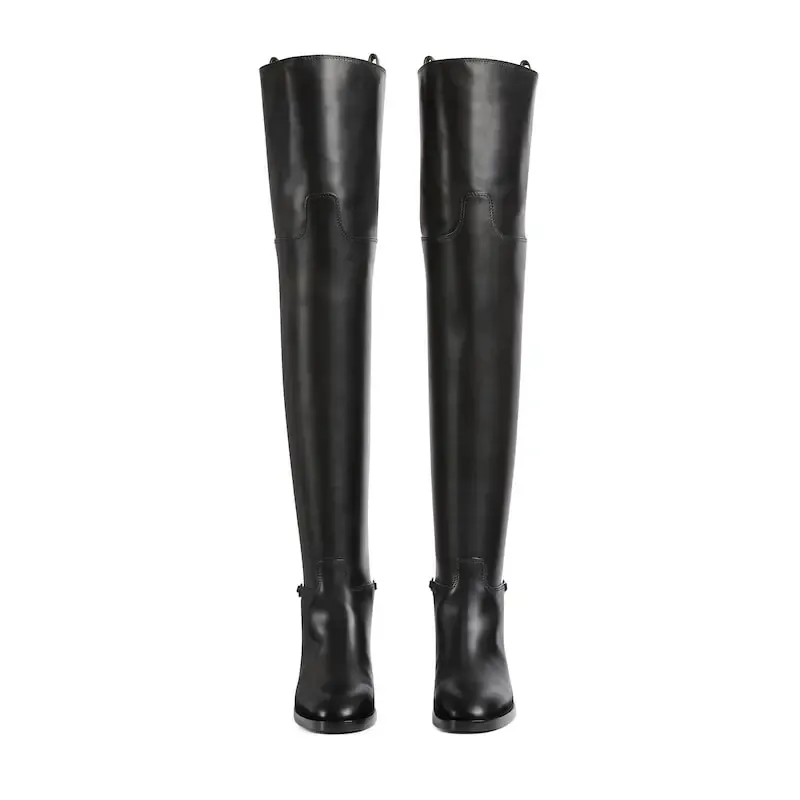 Gucci black knee high boots