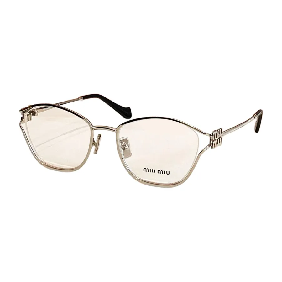 Miu Miu square frame glasses gold/silver color transparent lens Size 55口19-140