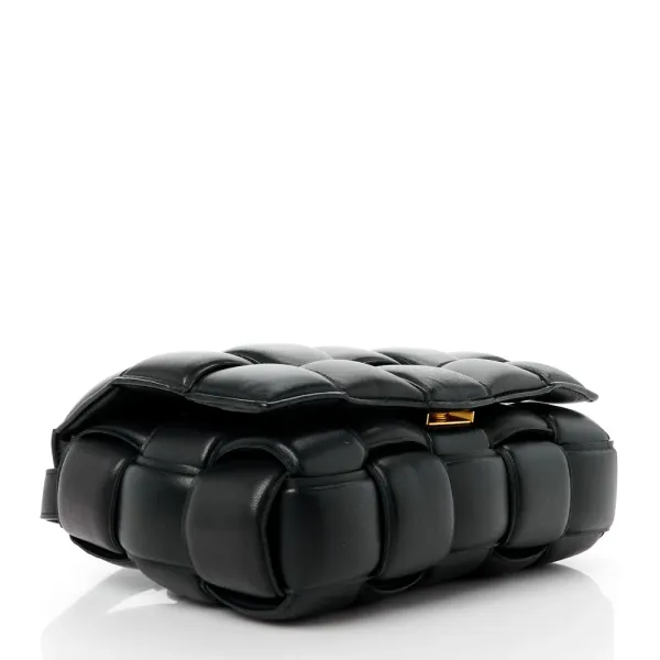 Bottega Veneta Maxi Intreccio Padded Cassette Crossbody Bag Black Nappa Leather Gold Hardware - Image 6