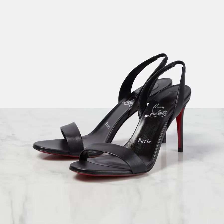 Christian Louboutin Black leather high-heeled sandals