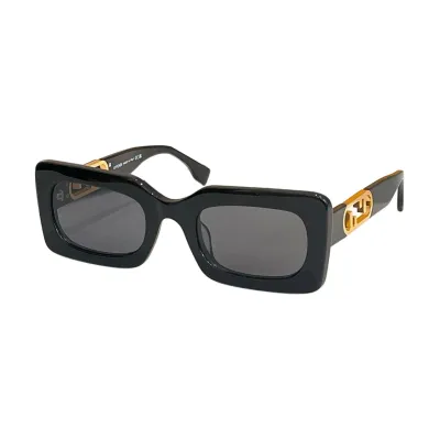 Fendi square frame glasses black gold/eggplant/grey/nude black color Size 55口17-145