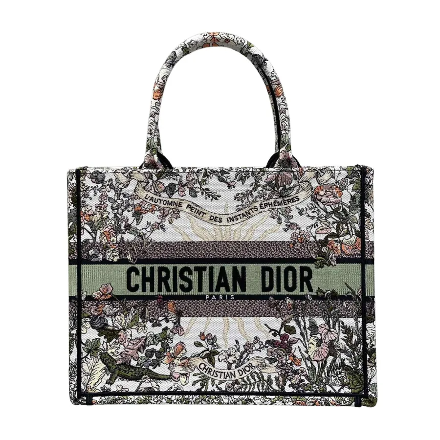 Dior Medium Dior Book Tote Ecru Multicolor 4 Saisons Printemps Soleil Embroidered Canvas
