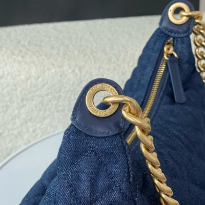 Chanel Denim royal blue / Denim grey silver / Denim sky blue Shoulder Bags