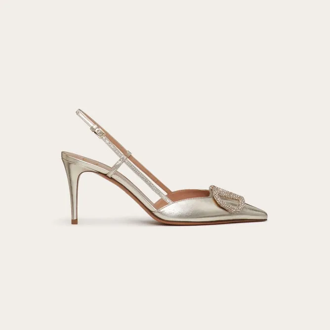 VALENTINO Laminated sheepskin strappy Heels (8cm)