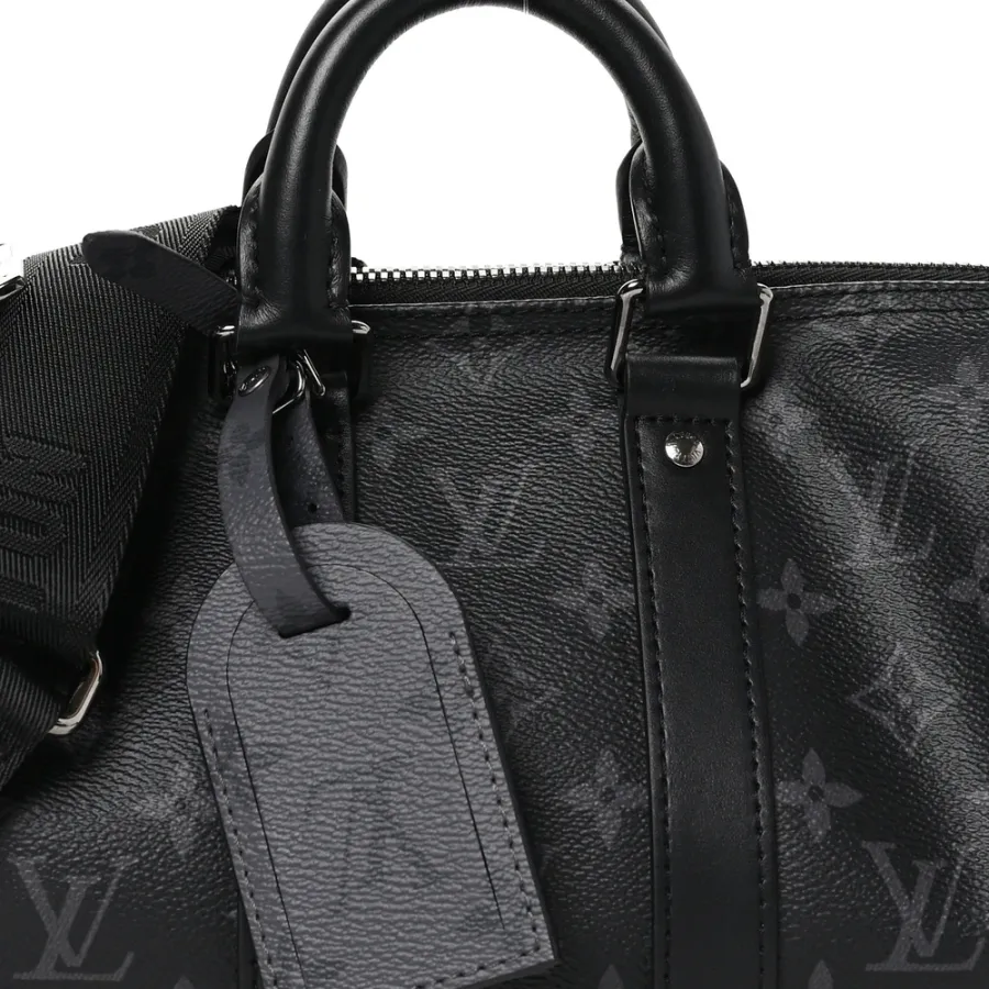 Louis Vuitton Keepall Bandouliere 25 Reverse Monogram Eclipse Canvas Silver Hardware