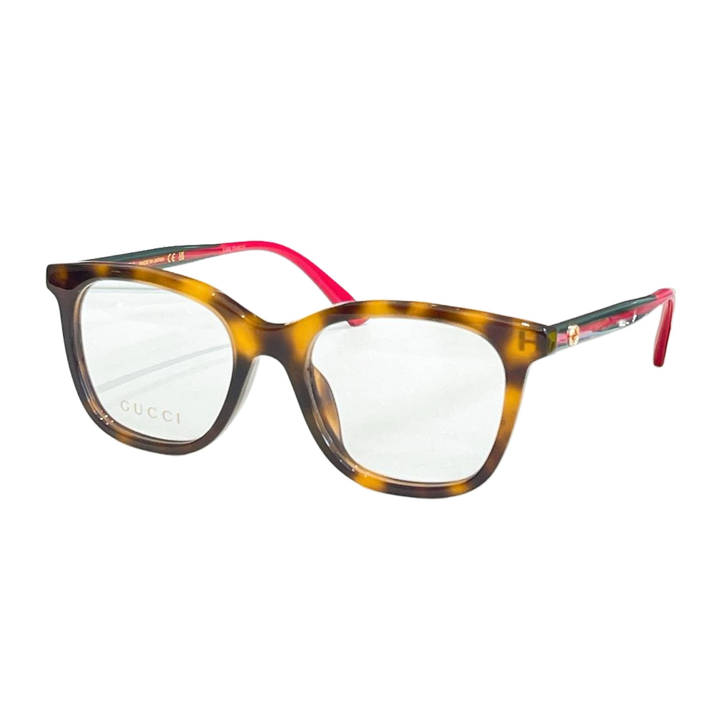 Óculos Gucci Wayfarer leopardo rosa/preto cor rosa lente transparente Tamanho 50口18-145