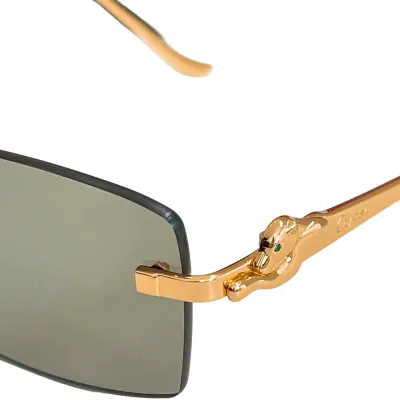 Cartier square frame glasses green gold/black gold/brown gold/rose gold/purple silver/blue gold/gold/silver color Size 57口17 140