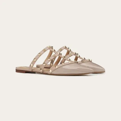 VALENTINO patent leather studded Muller shoes