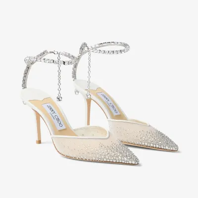 JIMMY CHOO Crystal white heels high heels