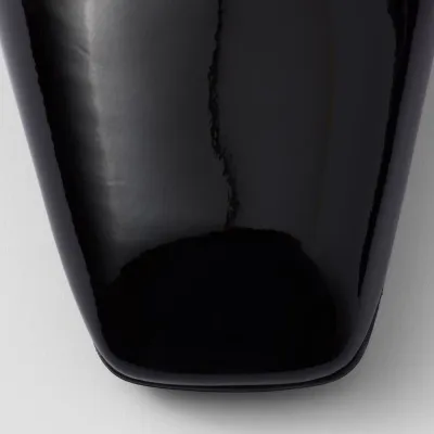 PRADA Black Slippers lacquered leather Muller shoes