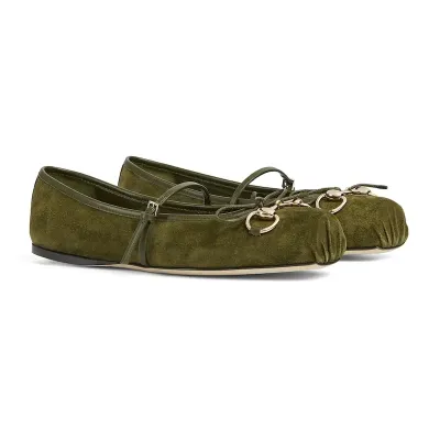 Gucci green Ballet Shoes Flat Shoes