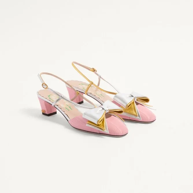 VALENTINO Crystal decorated sheepskin heels (4.5cm high heel)