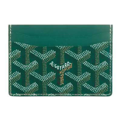 Goyard Small Saint Sulpice Card Holder Green Goyardine Printed Canvas
